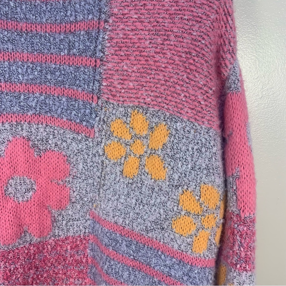 Sincerely Jules Textured Patchwork Cozy Oversized Floral Cardigan - Picture 9 of 11